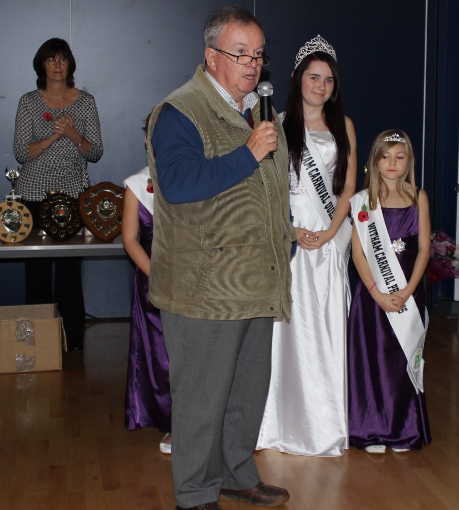 Presentationby Witham Carnival Ass. Received by Gus Tod (Our Chairman) Nov 2013
